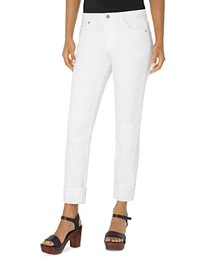 Liverpool Los Angeles The Keeper Cuffed Boyfriend Jeans In Bone White
