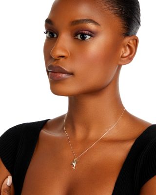 Diamond Hummingbird Pendant Necklace in 14K Yellow Gold, 0.09 tcw&nbsp;