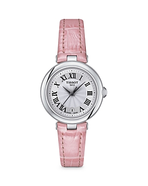 Tissot Women's Swiss Bellissima Small Lady Pink Leather Strap Watch 26mm In Silver/pink