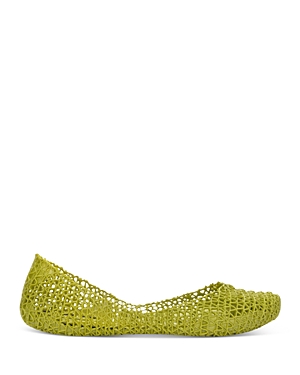 Shop Melissa Women's Campana Open Weave Flats In Green