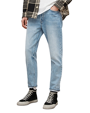 ALLSAINTS JACK TAPERED FIT CROPPED JEANS IN LIGHT INDIGO