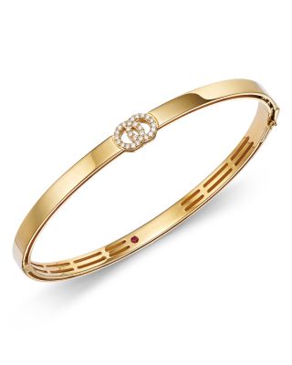 Roberto Coin - 18K Yellow Gold Double O Diamond Hinged Bracelet - 150th Anniversary Exclusive