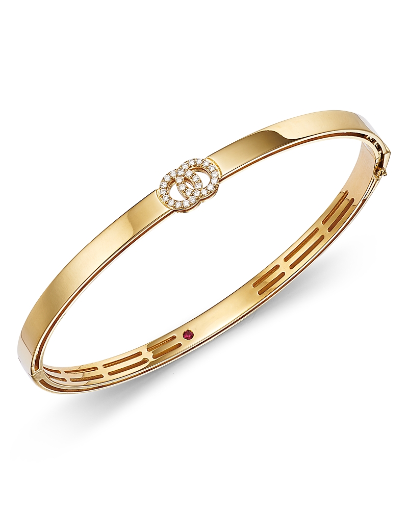 Roberto Coin 18K Yellow Gold Double O Diamond Hinged Bracelet - 150th Anniversary Exclusive