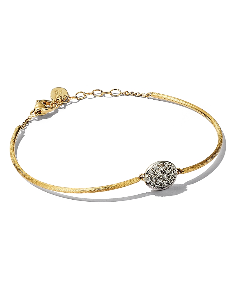Marco Bicego 18k Two Tone Gold Siviglia Pave Diamond Bangle Bracelet - 150th Anniversary Exclusive In White/gold