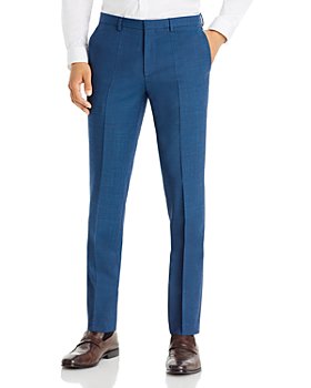 HUGO - Hesten Extra Slim Fit Petrol Blue Textured Solid Suit Pants
