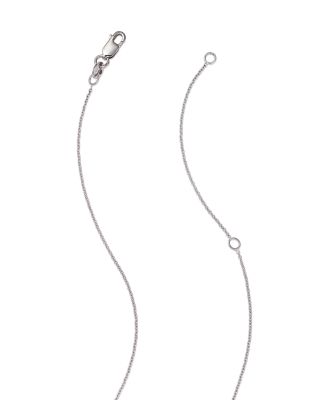 18K White Gold Small Circle Pendant Necklace with Diamonds, 16"