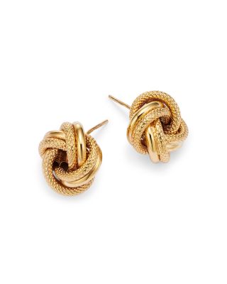 Love Knot Stud Earrings in 14K Yellow Gold 