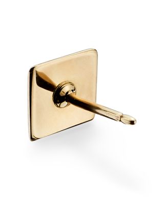 14K Yellow Gold Small Pyramid Post Earrings 