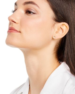 Diamond Circle Stud Earrings in 14K Yellow Gold, .20 tcw &nbsp;