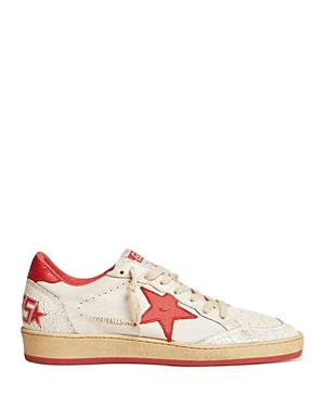 Golden Goose Women's Ball Star Low Top Sneakers In White Straw