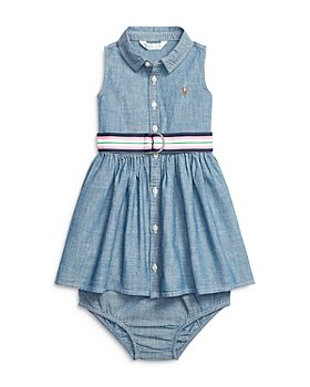 Ralph Lauren - Girls' Belted Indigo Chambray Shirt Dress - Baby