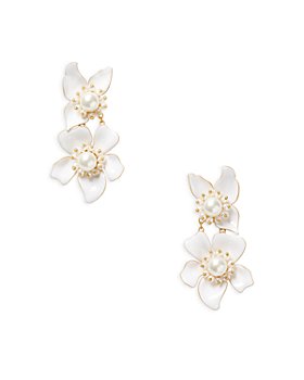 kate spade new york - Flora Imitation & Freshwater Pearl Flower Statement Earrings in Gold Tone