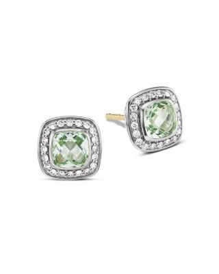 David Yurman - Petite Albion&reg; Stud Earrings with Gemstone and Pav&eacute; Diamonds