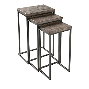 Shop Surya Troyes Nesting Table Set, Set Of 3 In Gray