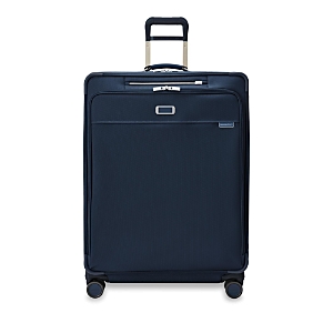 Shop Briggs & Riley Baseline Extra Large Expandable Spinner Suitcase In Navy