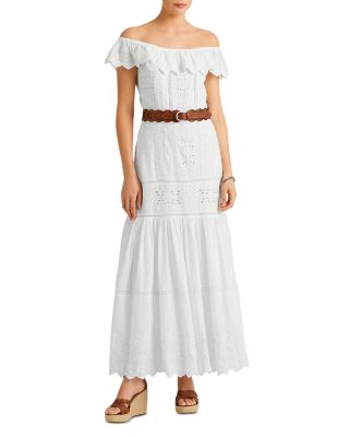 Ralph Lauren Ralph Lauren Eyelet Off the Shoulder Maxi Dress Bloomingdale s