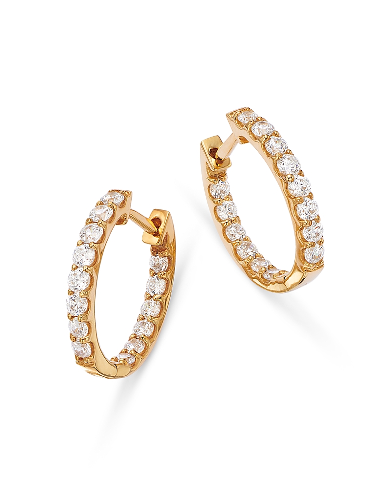 Bloomingdale's Diamond Oval Inside Out Hoop Earrings In 14k Yellow Gold, 1.50 Ct. T. W. - Exclusive In Gold