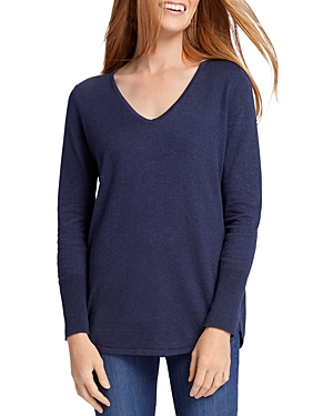 Nic + Zoe Nic+zoe Vital V-neck Sweater In Blue