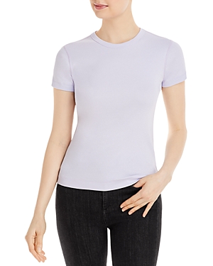 Three Dots Solid Crewneck Tee In Purple Heather