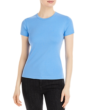 Three Dots Solid Crewneck Tee In Lichen Blue