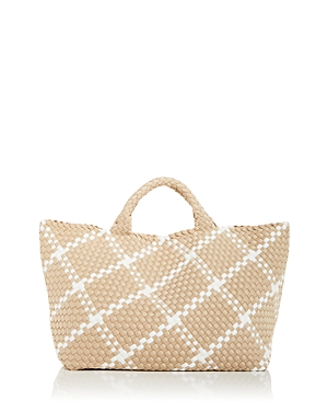 Naghedi St. Barths Large Plaid Tote In Coconut