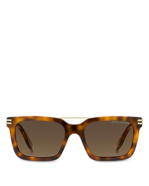 Marc Jacobs Women's Brow Bar Square Sunglasses, 54mm In Havana/brown