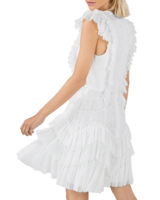 BCBGMAXAZRIA Ruffle Trim Lace Dress | Bloomingdale's Women