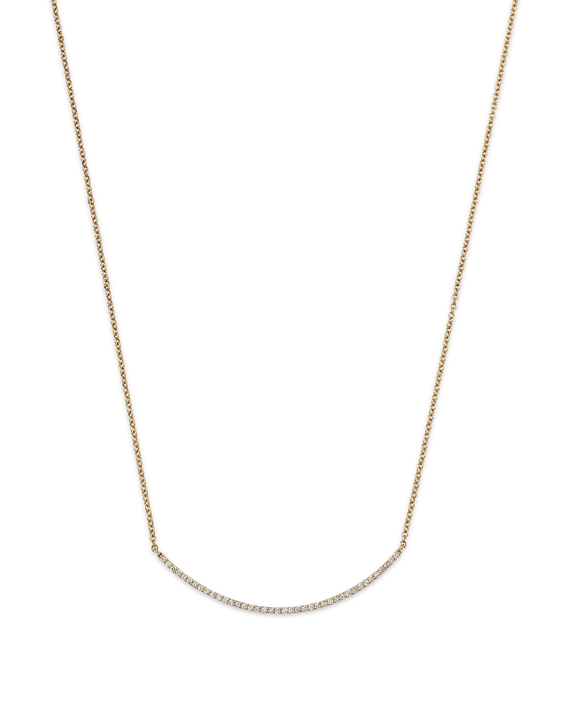 Bloomingdale's Diamond Curved Bar Necklace In 14k Yellow Gold, 0.50 Ct. T. W. - Exclusive In Gold