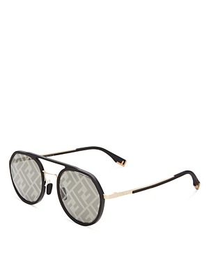 Fendi Brow Bar Round Sunglasses, 51mm