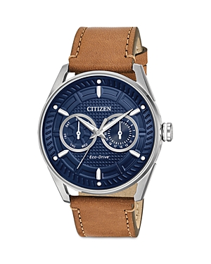 Citizen Eco-drive Brycen Weekender Watch, 42mm In Blue/brown