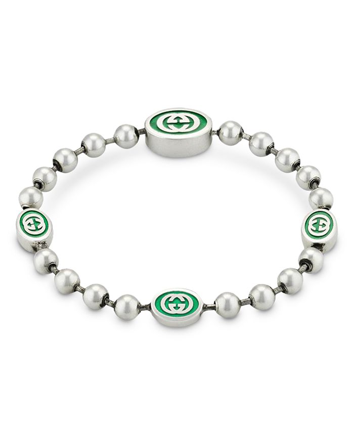 Gucci - Sterling Silver Interlocked G Bead Bracelet