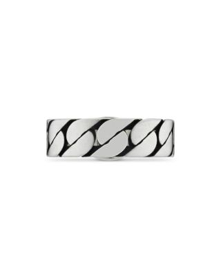 Sterling Silver Interlocking Curb Chain Ring 