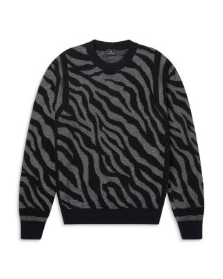Animal Print Pullover Crewneck Sweater 