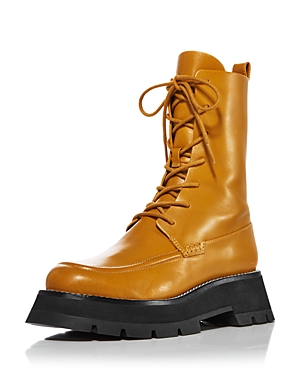 3.1 Phillip Lim Yellow Kate Lace-up Combat Boots In Honey