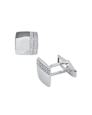Bloomingdale's Fine Collection - Diamond Pav&eacute; Classic Cufflinks in 14K White Gold, 0.50 tcw