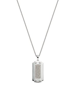 Bloomingdale's - Men's Diamond Pavé Dog Tag Necklace in 14K White Gold, 0.50 ct. t.w. - 100% Exclusive