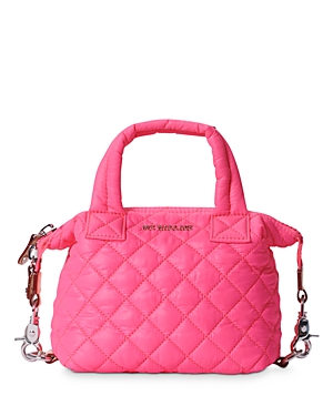 Mz Wallace Micro Sutton Bag In Neon Pink/silver