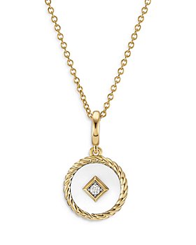 David Yurman - Cable Collectibles Enamel Charm Necklace with Diamond, 16"