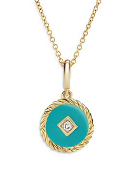 David Yurman - Cable Collectibles Enamel Charm Necklace with Diamond, 16"