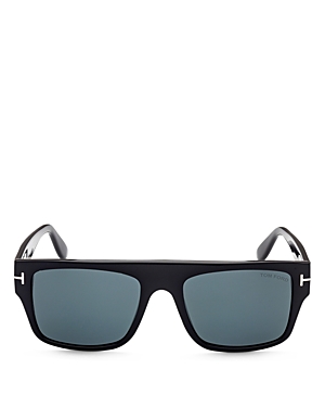 Tom Ford Dunning Rectangular Sunglasses, 55mm In Black/blue