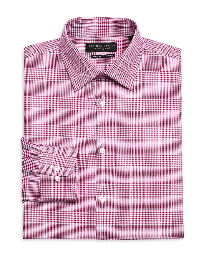 The Men's Store at Bloomingdale's Cotton Stretch Glen Plaid Convertible Cuff Regular Fit Dress