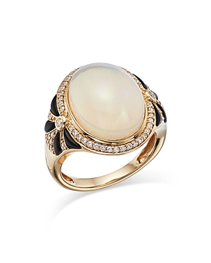 Bloomingdale's Opal, Onyx & Diamond Statement Ring In 14k Yellow Gold - 100% Exclusive In Opal/gold