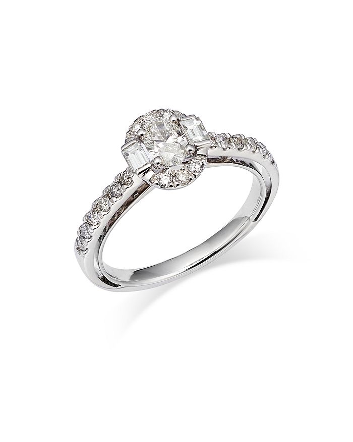 Bloomingdale's - Diamond Oval-Cut Halo Engagement Ring in 14K White Gold, 0.78 ct. t.w. - 100% Exclusive