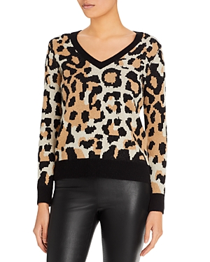 C by Bloomingdale's Cashmere Leopard Jacquard Cashmere Sweater - 100% Exclusive