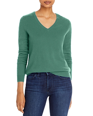 C By Bloomingdale's Cashmere C By Bloomingdale's V-neck Cashmere Sweater - 100% Exclusive In Light Olive
