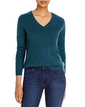C By Bloomingdale's V-neck Cashmere Sweater - 100% Exclusive In Heather Spruce