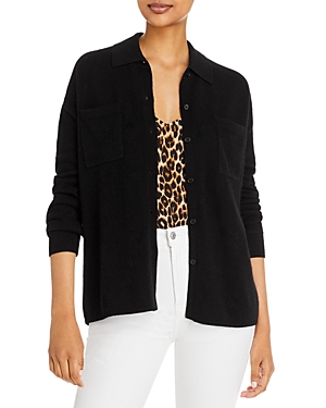 C By Bloomingdale's Cashmere Cashmere Button Down Shirt - 100% Exclusive In Black