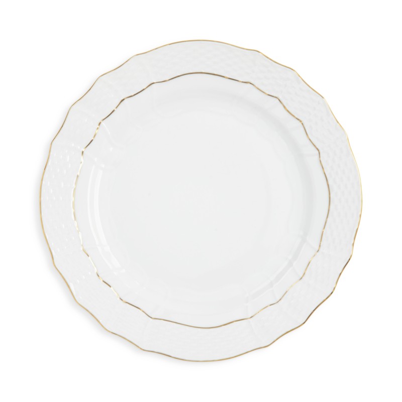 Herend Golden Edge Service Plate in White/Gold