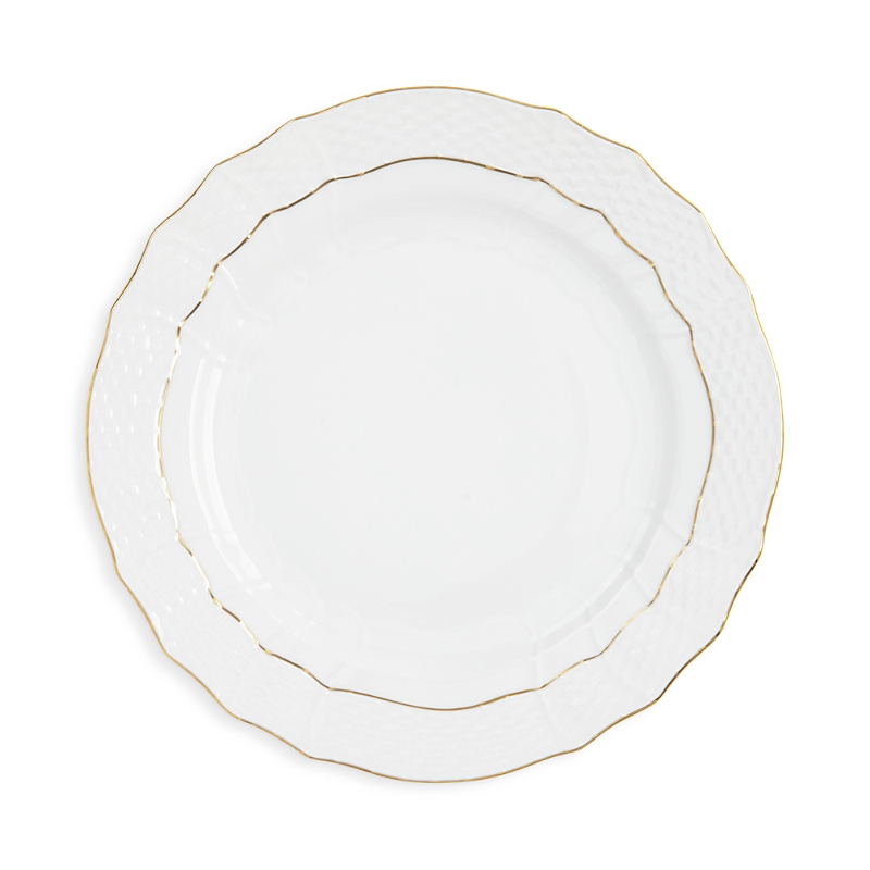 Herend Golden Edge Service Plate In White/gold