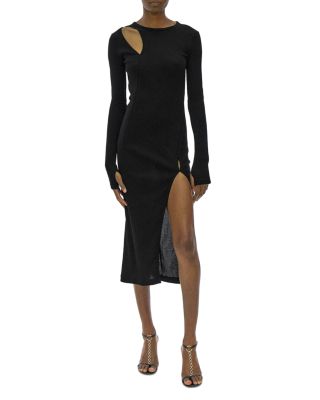 chinese dress ladies Helmut Lang Women's Scarf Cowl Silk Shirt Dress - Black